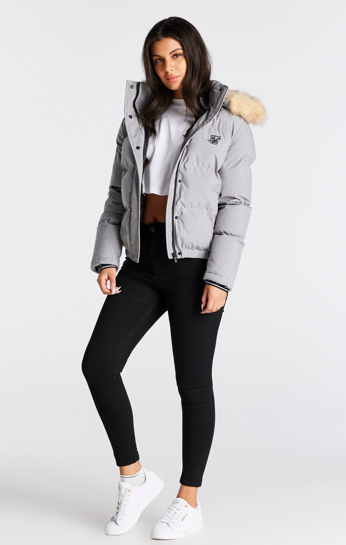 Load image into Gallery viewer, SikSilk Core Cropped Parka - Grey Marl (2)