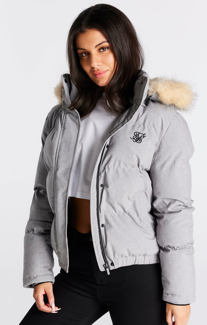 Load image into Gallery viewer, SikSilk Core Cropped Parka - Grey Marl (4)