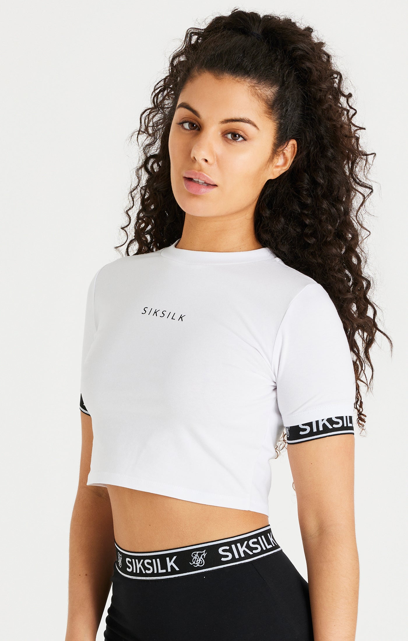 Load image into Gallery viewer, White Core Tape Crop T-Shirt (5)