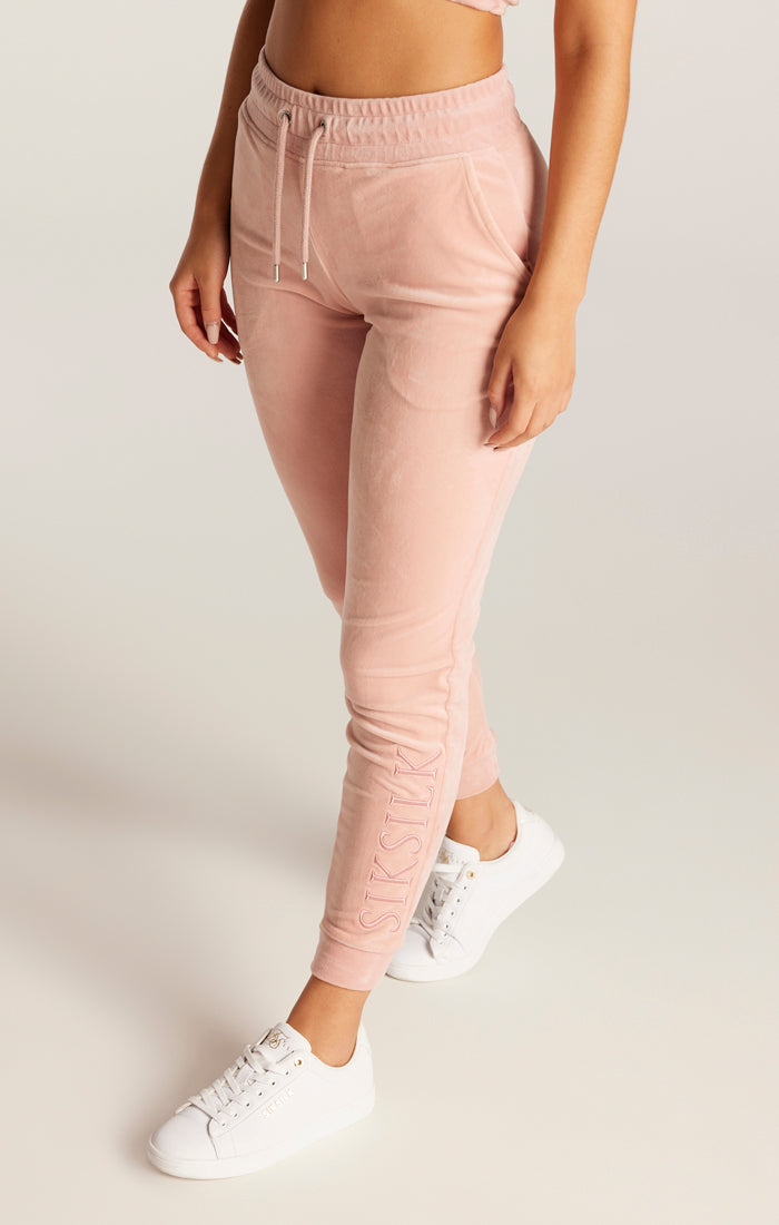 Load image into Gallery viewer, SikSilk Velour Embroidered Joggers - Pink (1)