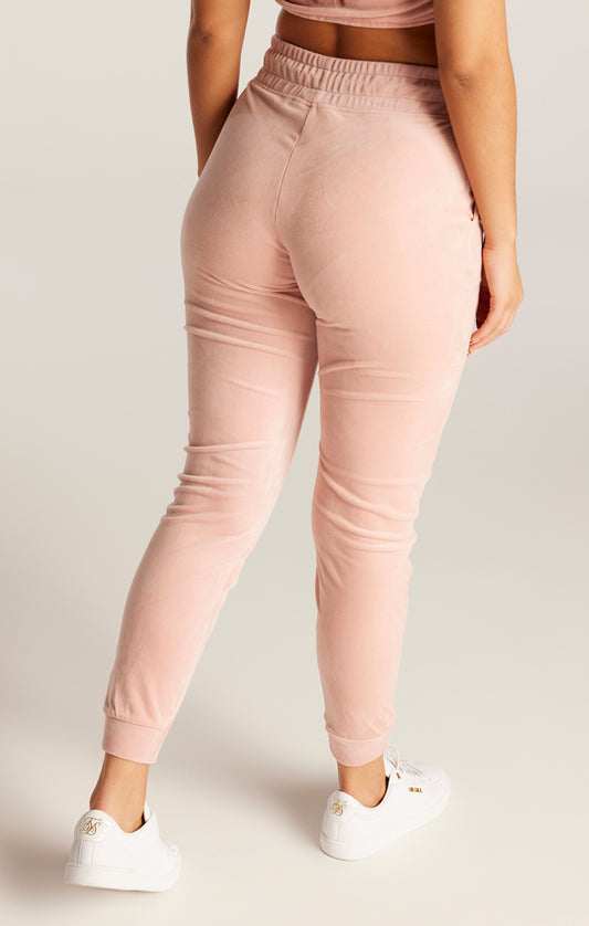 SikSilk Velour Embroidered Joggers - Pink