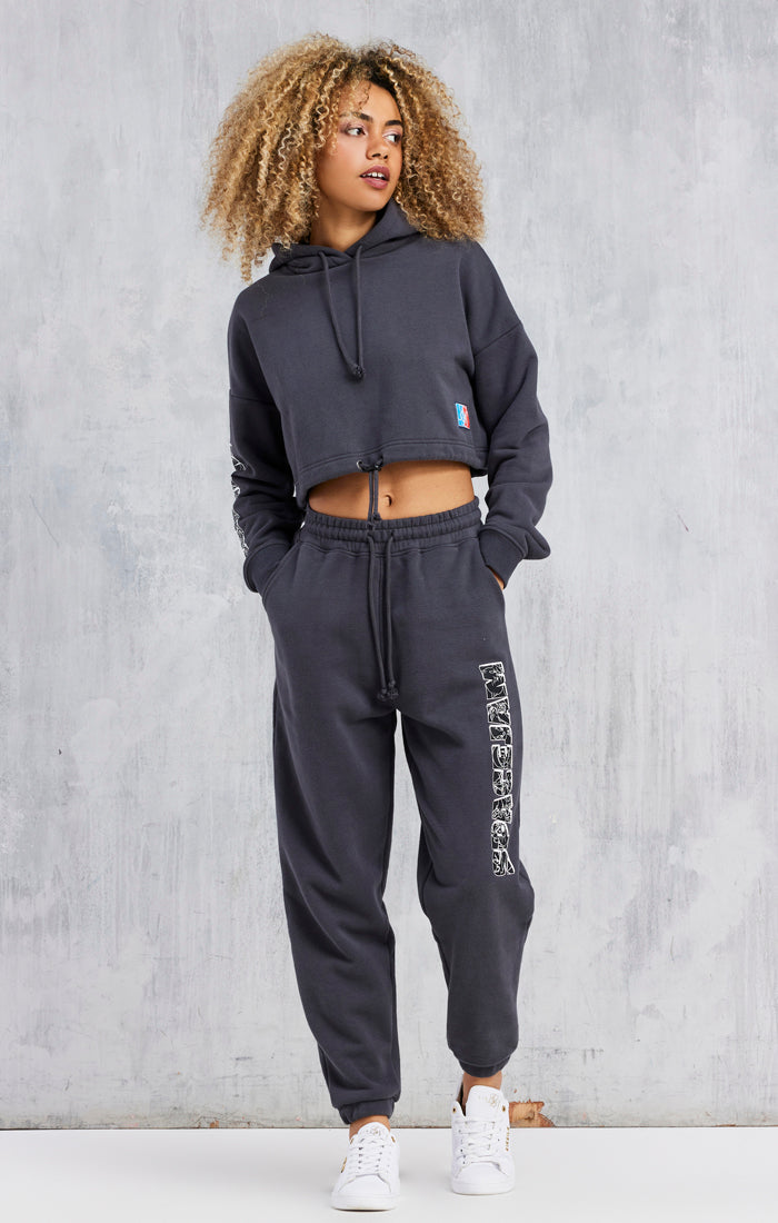 Load image into Gallery viewer, Space Jam X SikSilk Peached Oversized Joggers - Dark Grey (2)