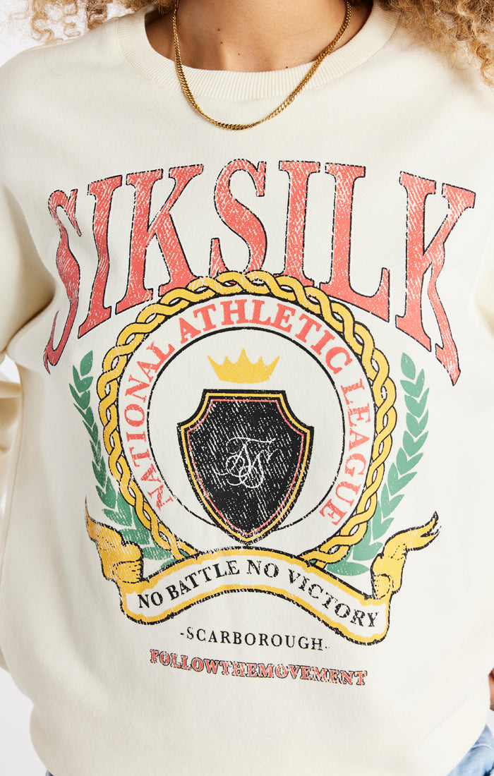 Load image into Gallery viewer, SikSilk Varsity Oversize Sweatshirt - Ecru (2)