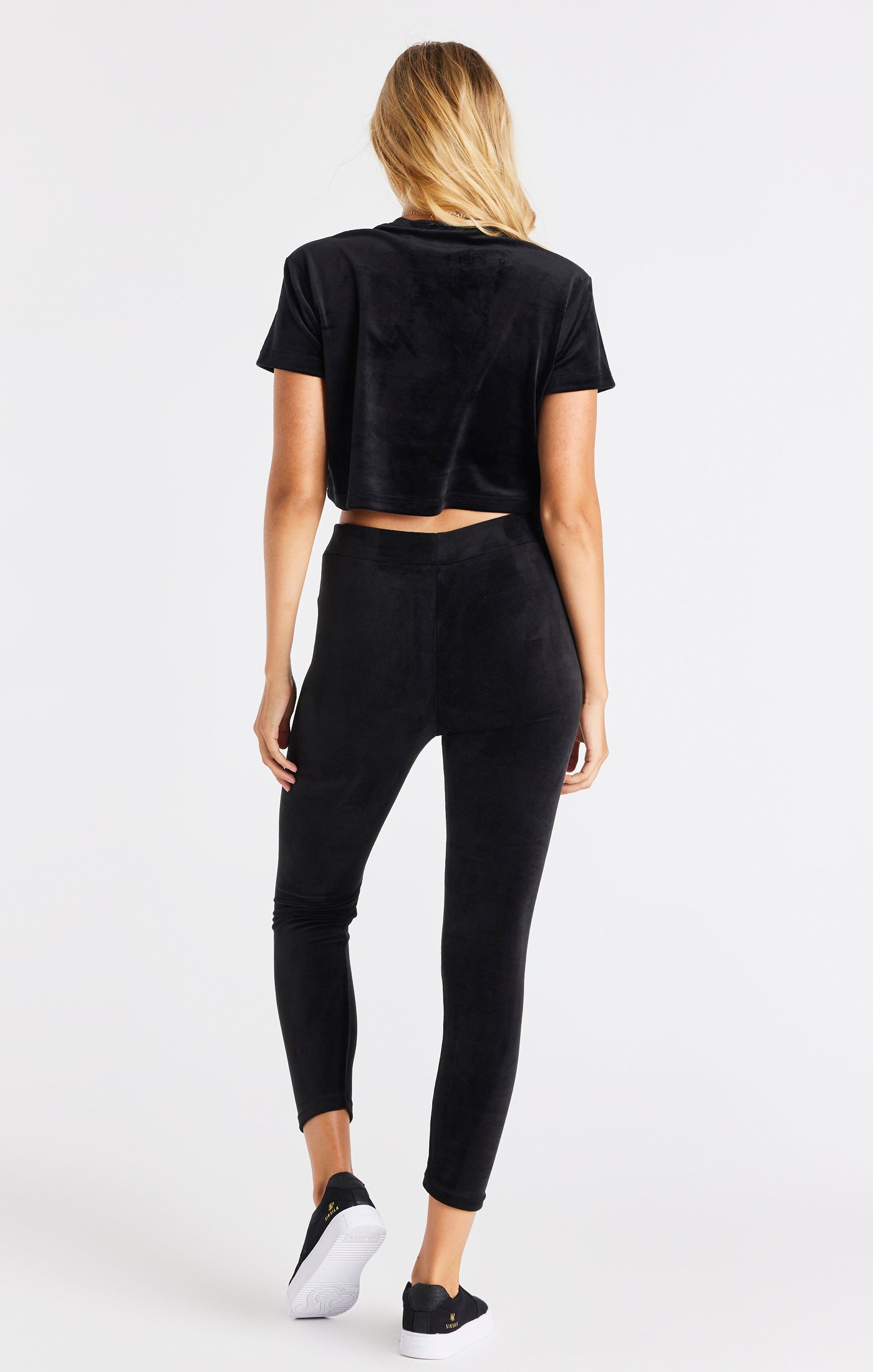 Load image into Gallery viewer, SikSilk Velour Cropped Tee - Black (4)
