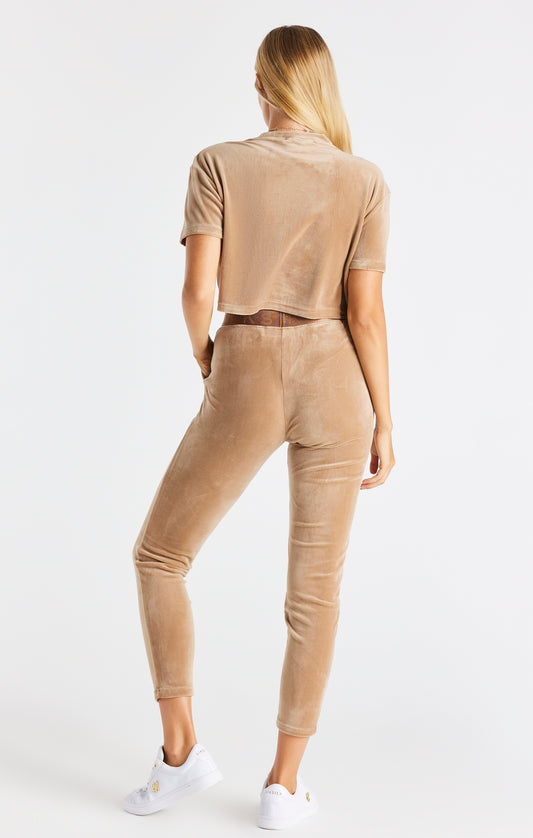 Gold Velour Cropped T-Shirt