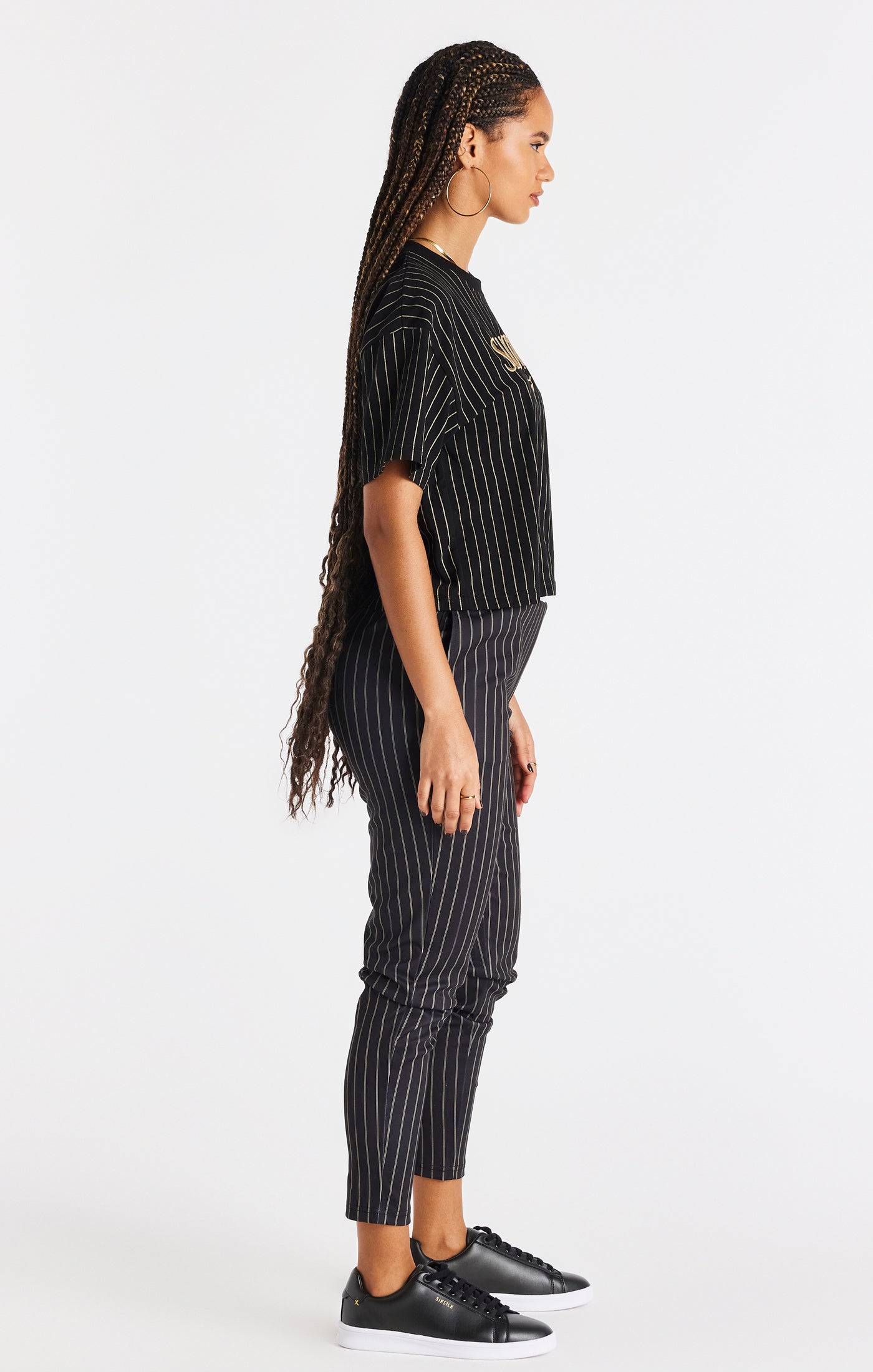 Load image into Gallery viewer, Black Pinstripe T-Shirt (3)