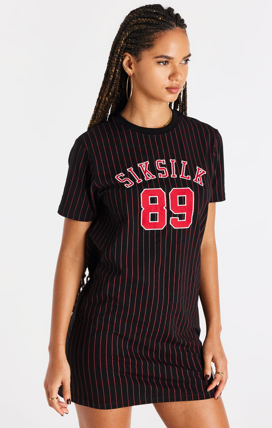 Black And Red Baseball T-Shirt Dress