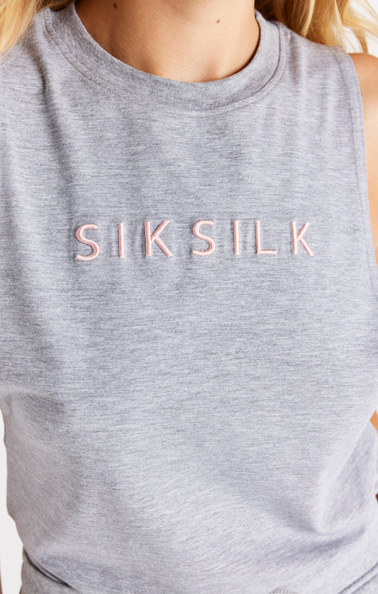SikSilk Deluxe Sleeveless Tank - Grey Marl
