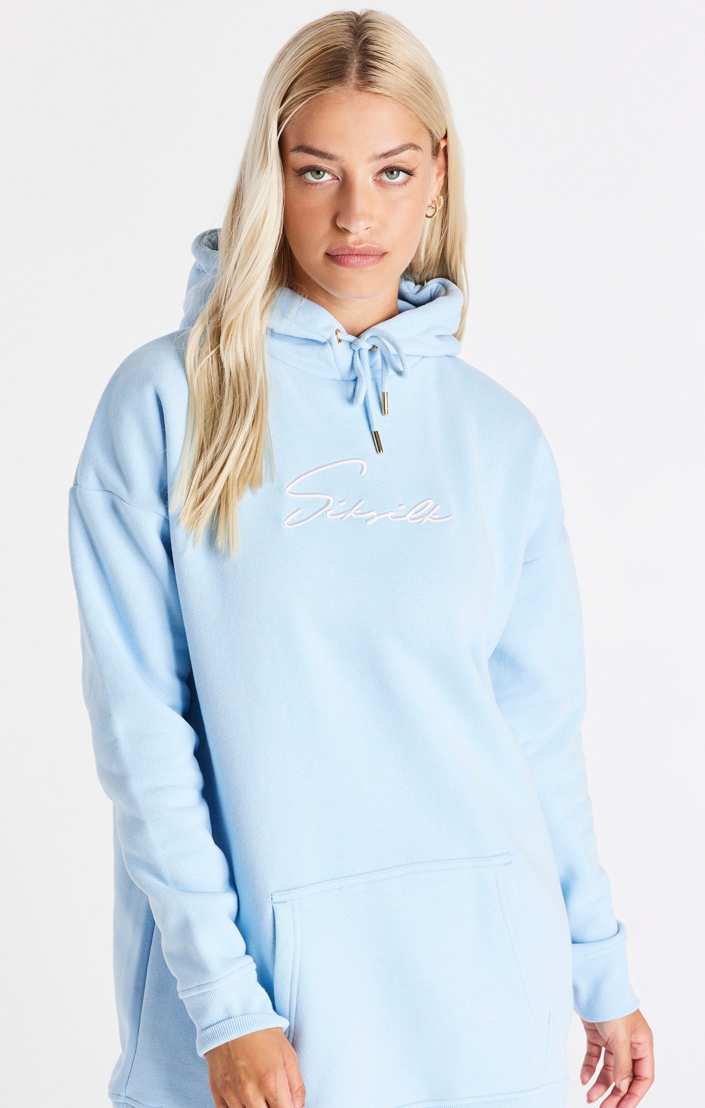 Load image into Gallery viewer, SikSilk Signature Essentials Hoodie Dress - Blue (1)