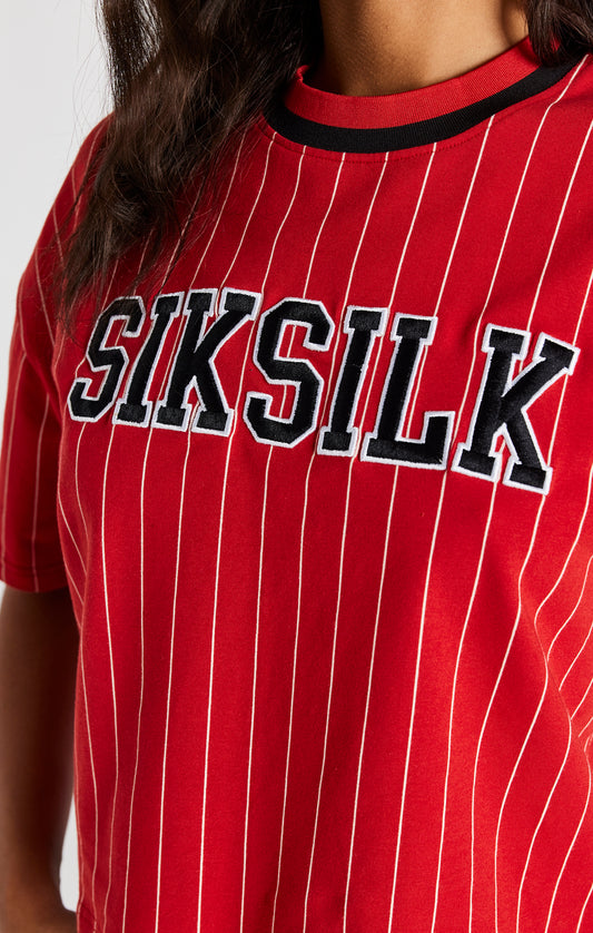 Red Baseball Stripe T-Shirt