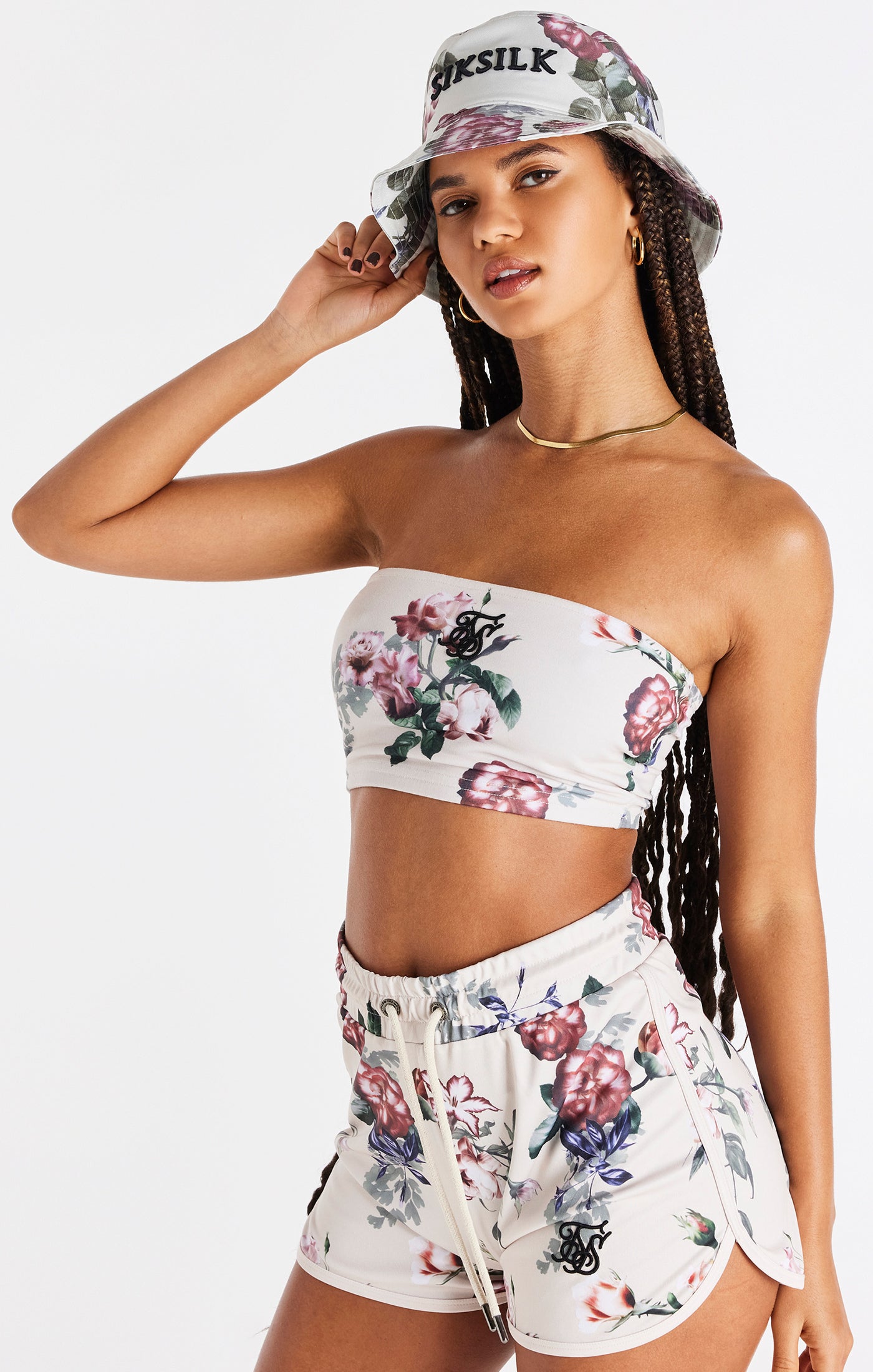 Load image into Gallery viewer, Ecru Floral Bandeau Top