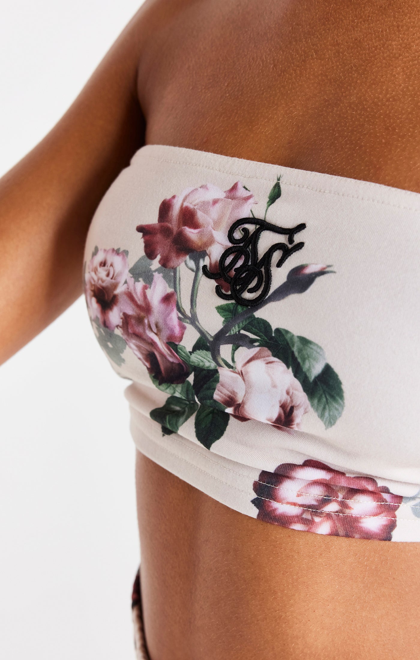 Load image into Gallery viewer, Ecru Floral Bandeau Top (1)