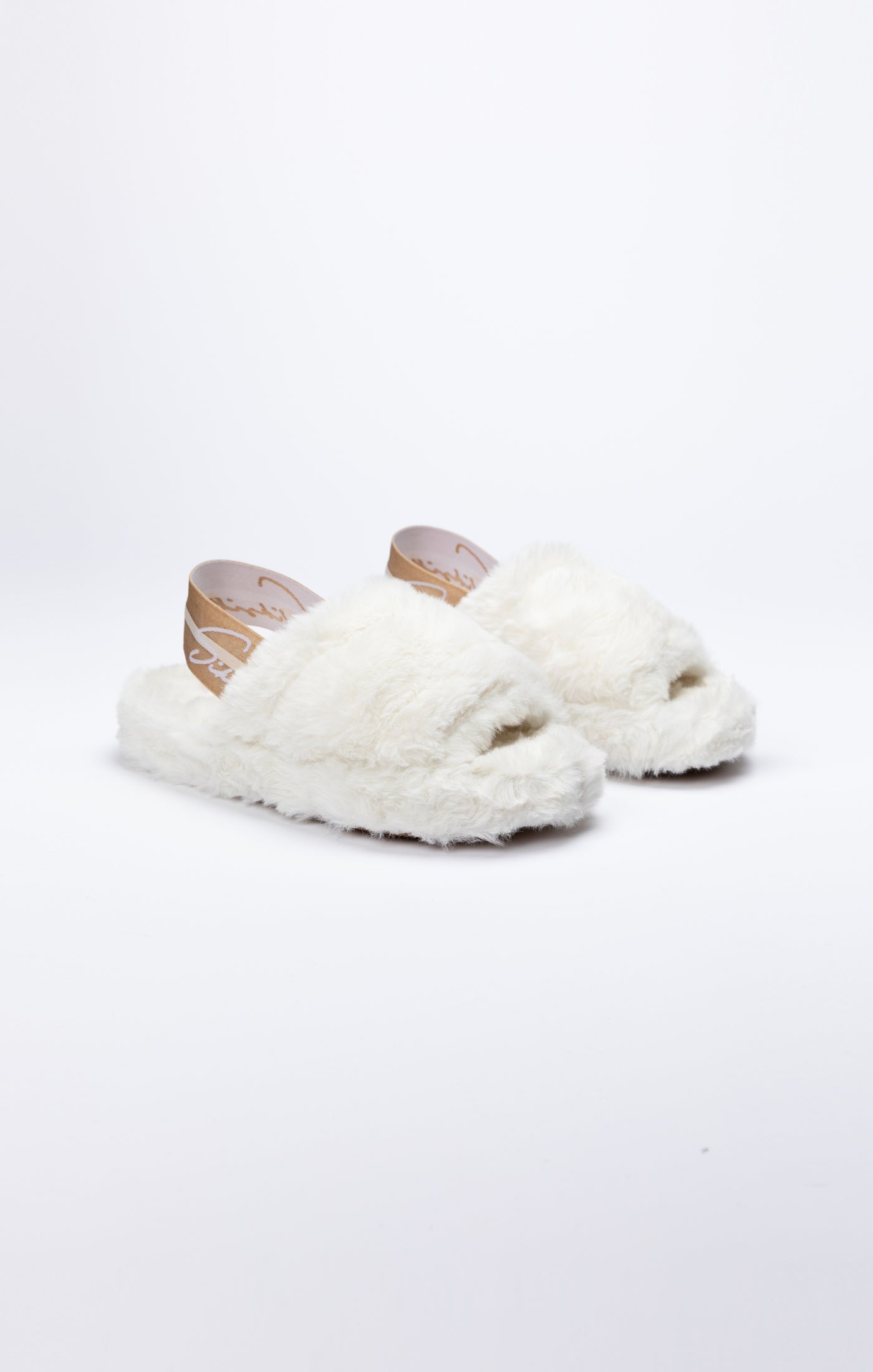Load image into Gallery viewer, White Fluffy Slide Slipper (1)