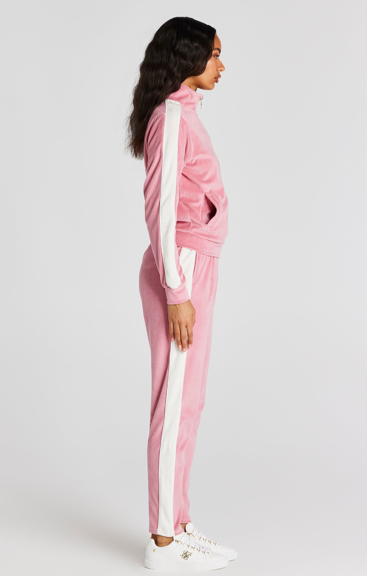 Load image into Gallery viewer, Pink Velour Track Top (3)