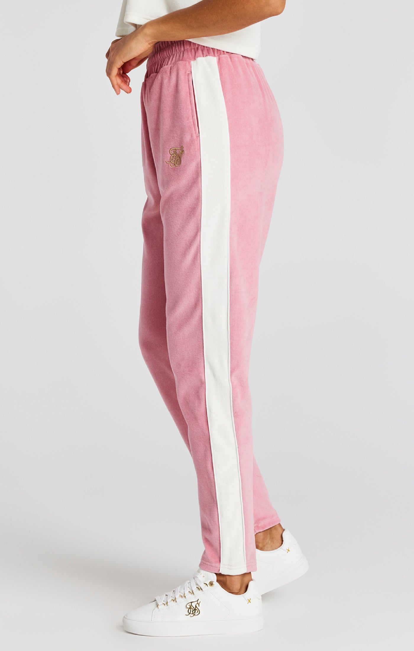 Load image into Gallery viewer, Pink Velour Track Pant (1)