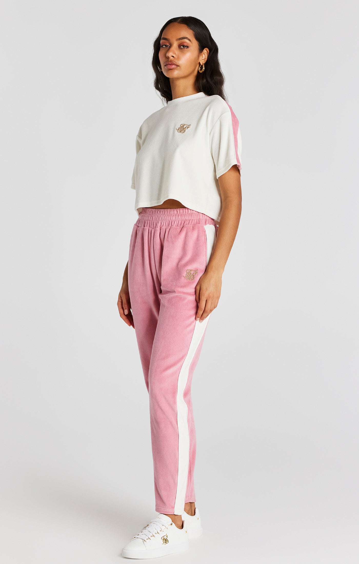 Load image into Gallery viewer, Pink Velour Track Pant (2)