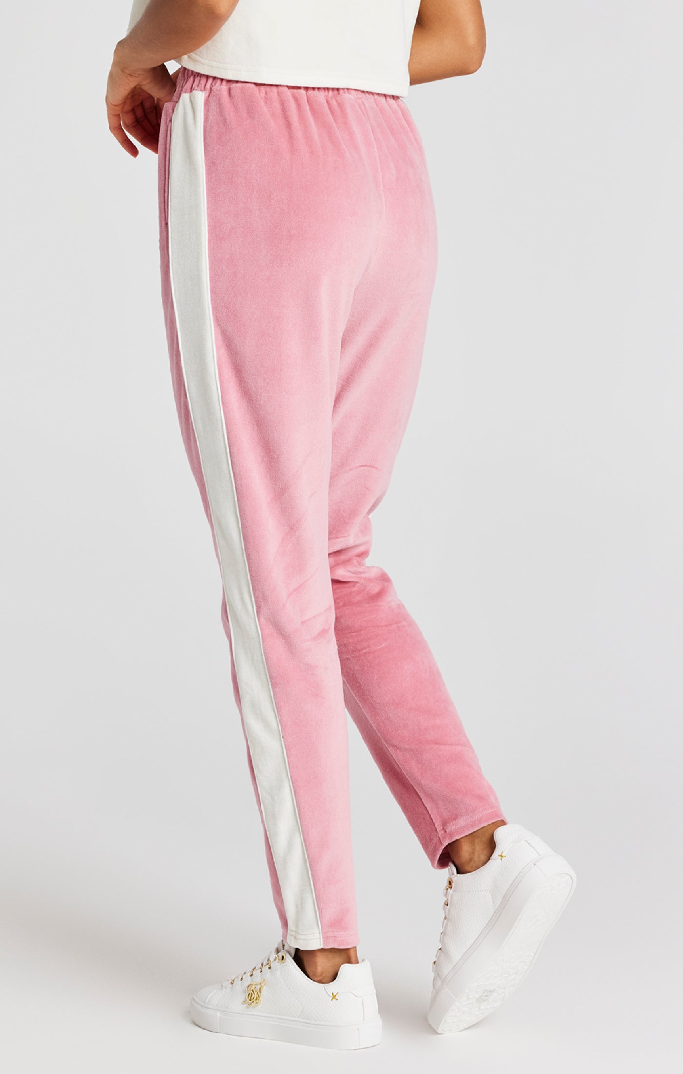 Load image into Gallery viewer, Pink Velour Track Pant (3)