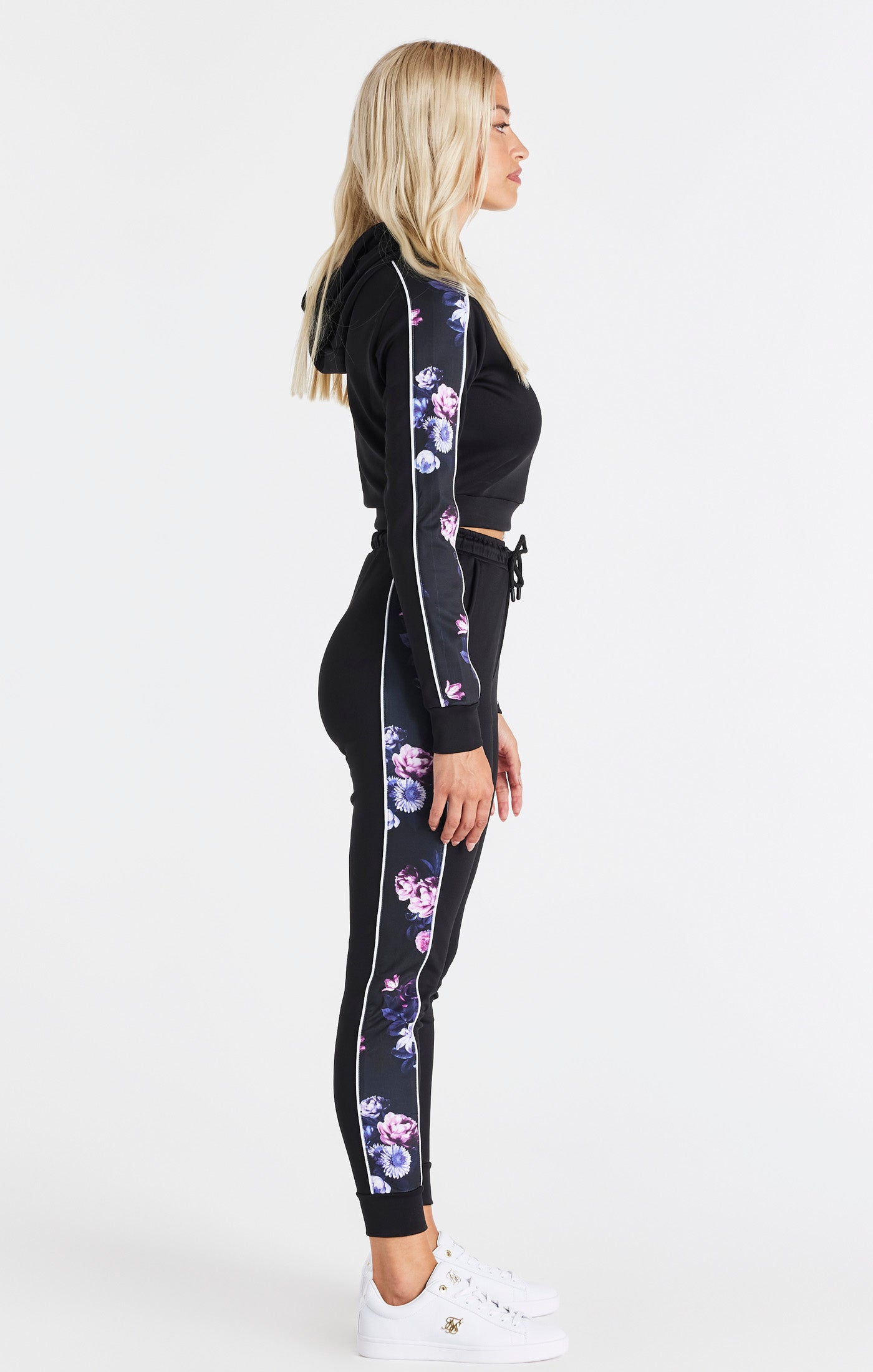 Load image into Gallery viewer, SikSilk Floral Luxe Track Pants - Black (5)