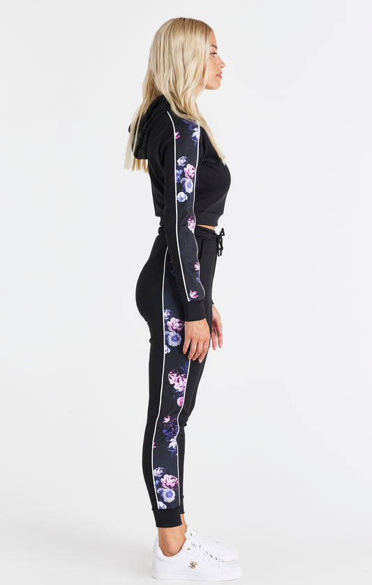 SikSilk Floral Luxe Track Top - Black