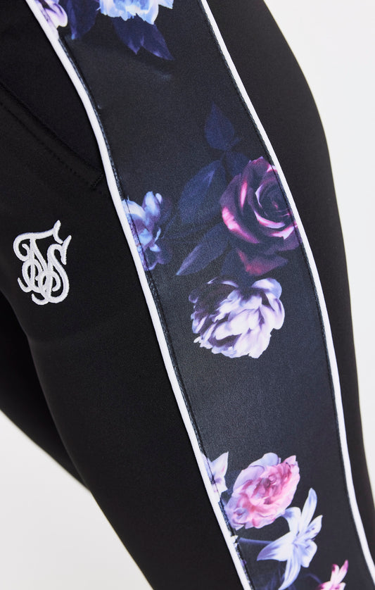 SikSilk Floral Luxe Track Pants - Black