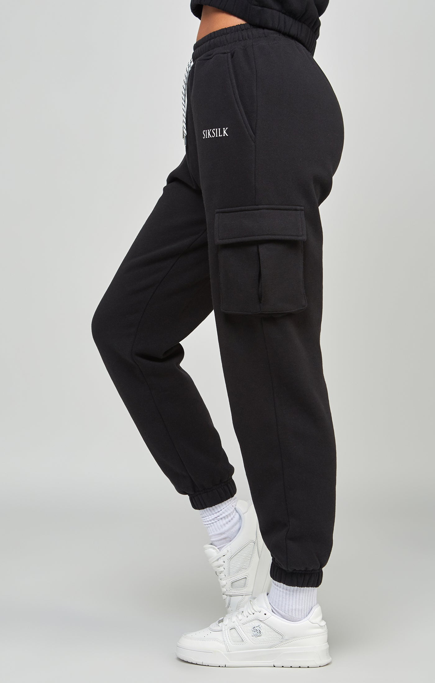Load image into Gallery viewer, Black Cargo Pocket Jogger (1)