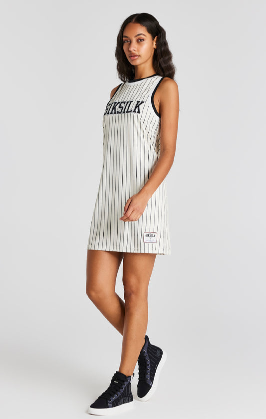 Ecru Basketball Pinstripe Dress