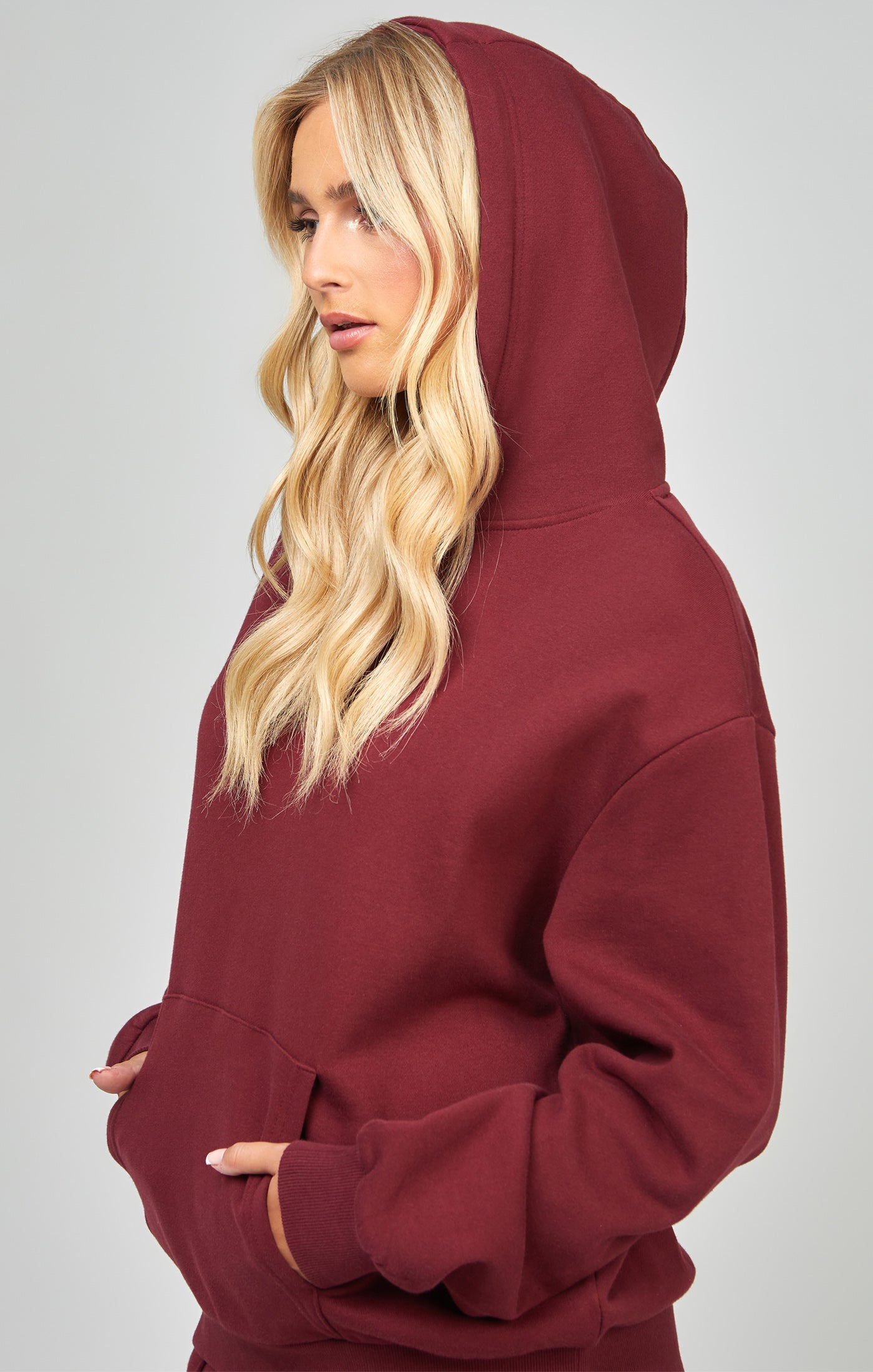 Load image into Gallery viewer, Burgundy Oversized Hoodie (3)