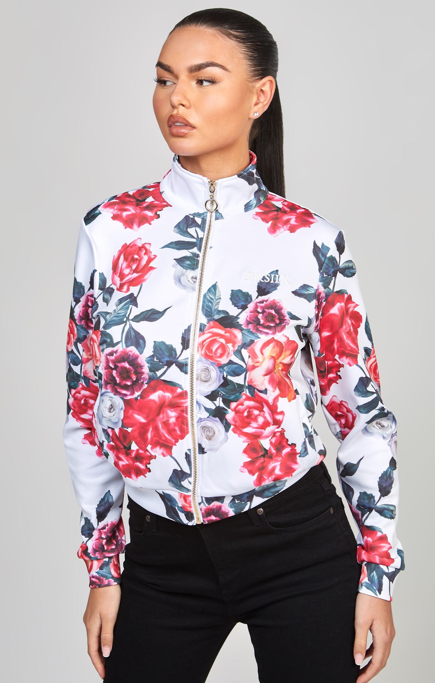 Load image into Gallery viewer, Ecru Floral Track Top