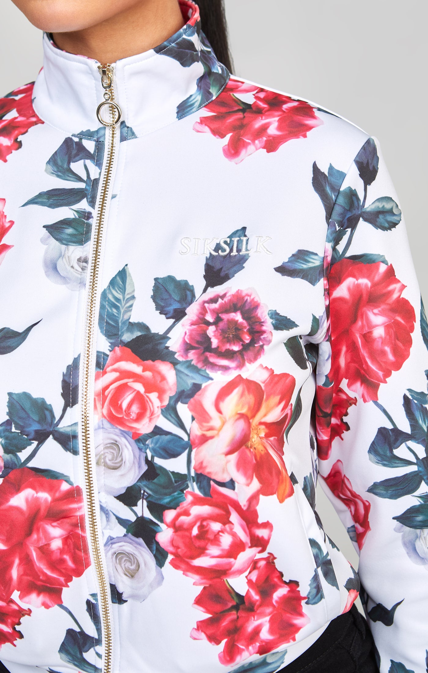 Load image into Gallery viewer, Ecru Floral Track Top (1)