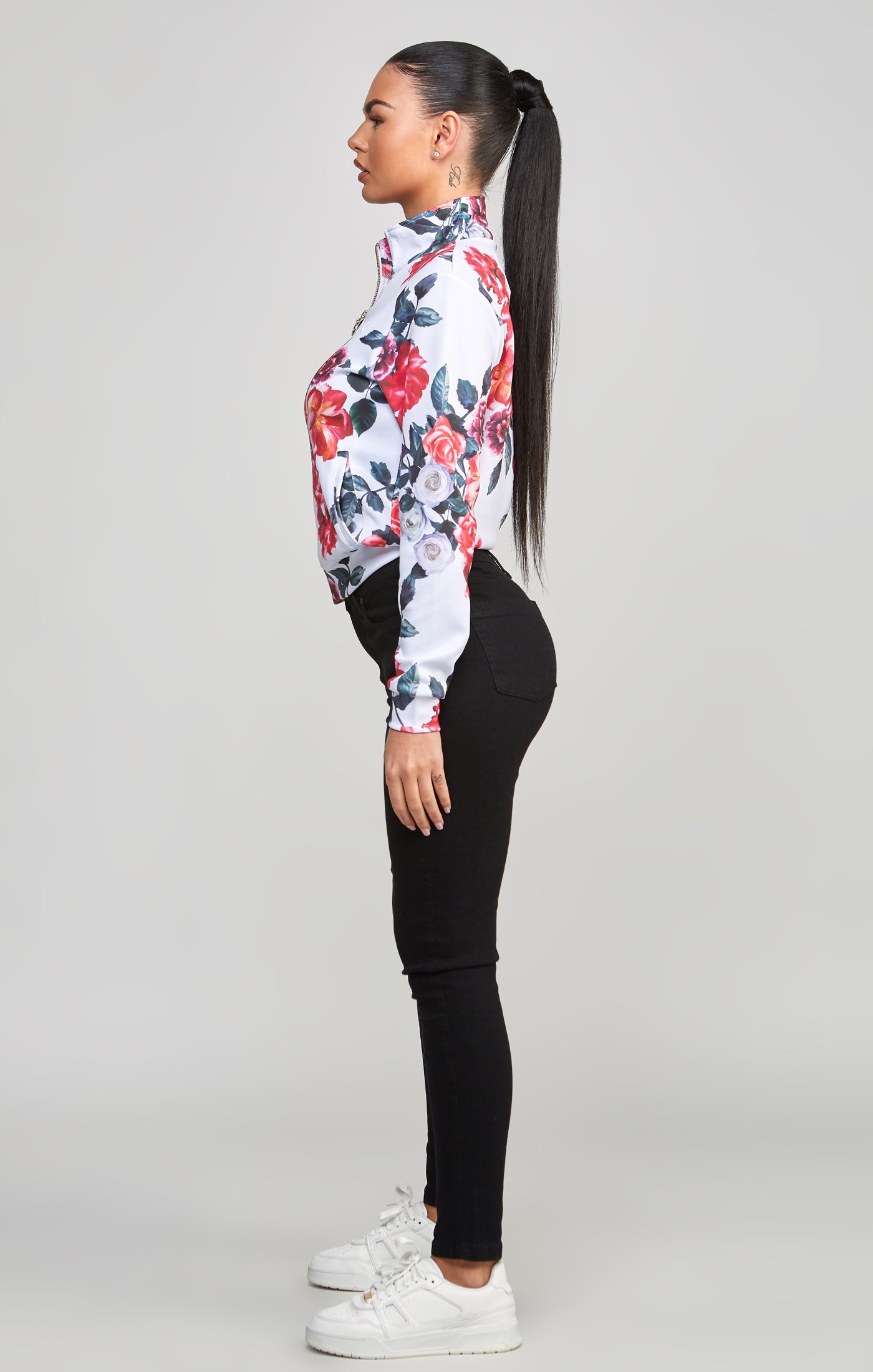 Load image into Gallery viewer, Ecru Floral Track Top (3)