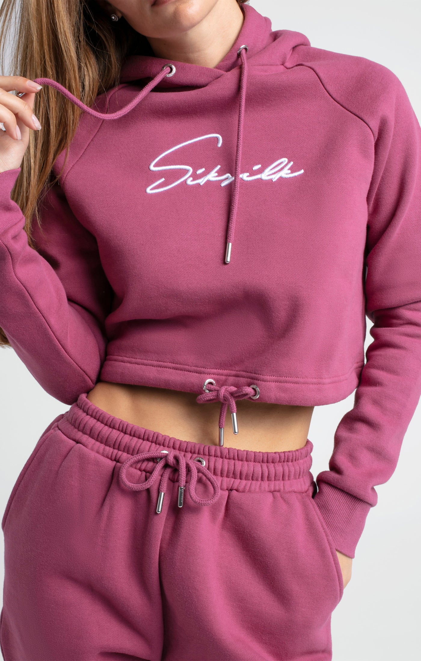Load image into Gallery viewer, Pink Signature Crop Hoodie (2)