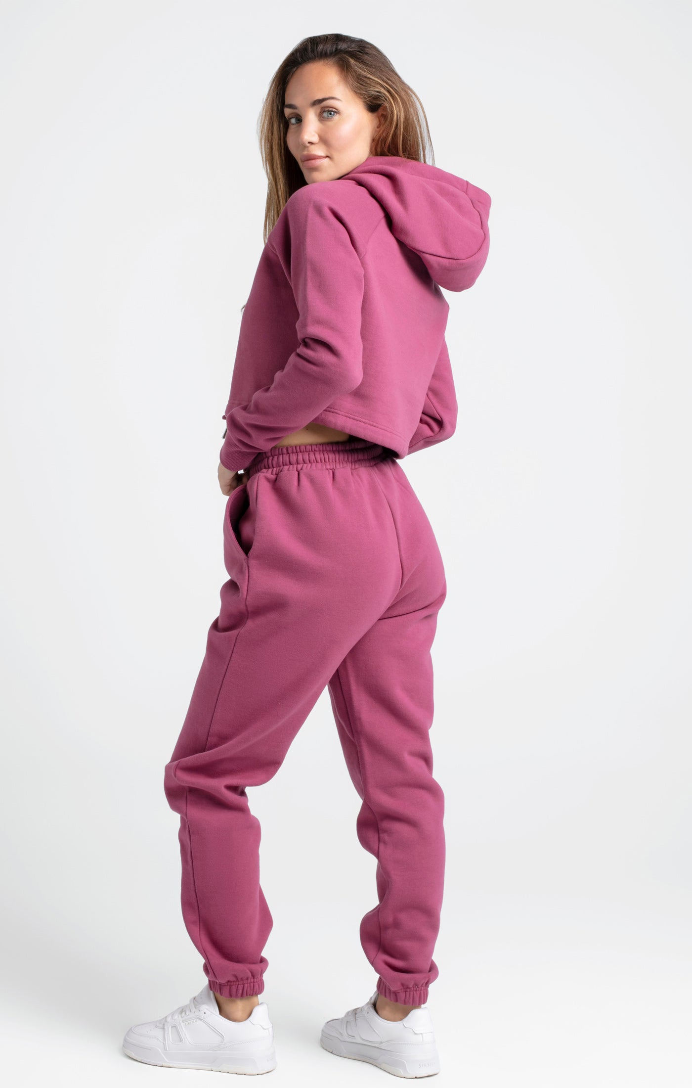 Load image into Gallery viewer, Pink Signature Crop Hoodie (3)