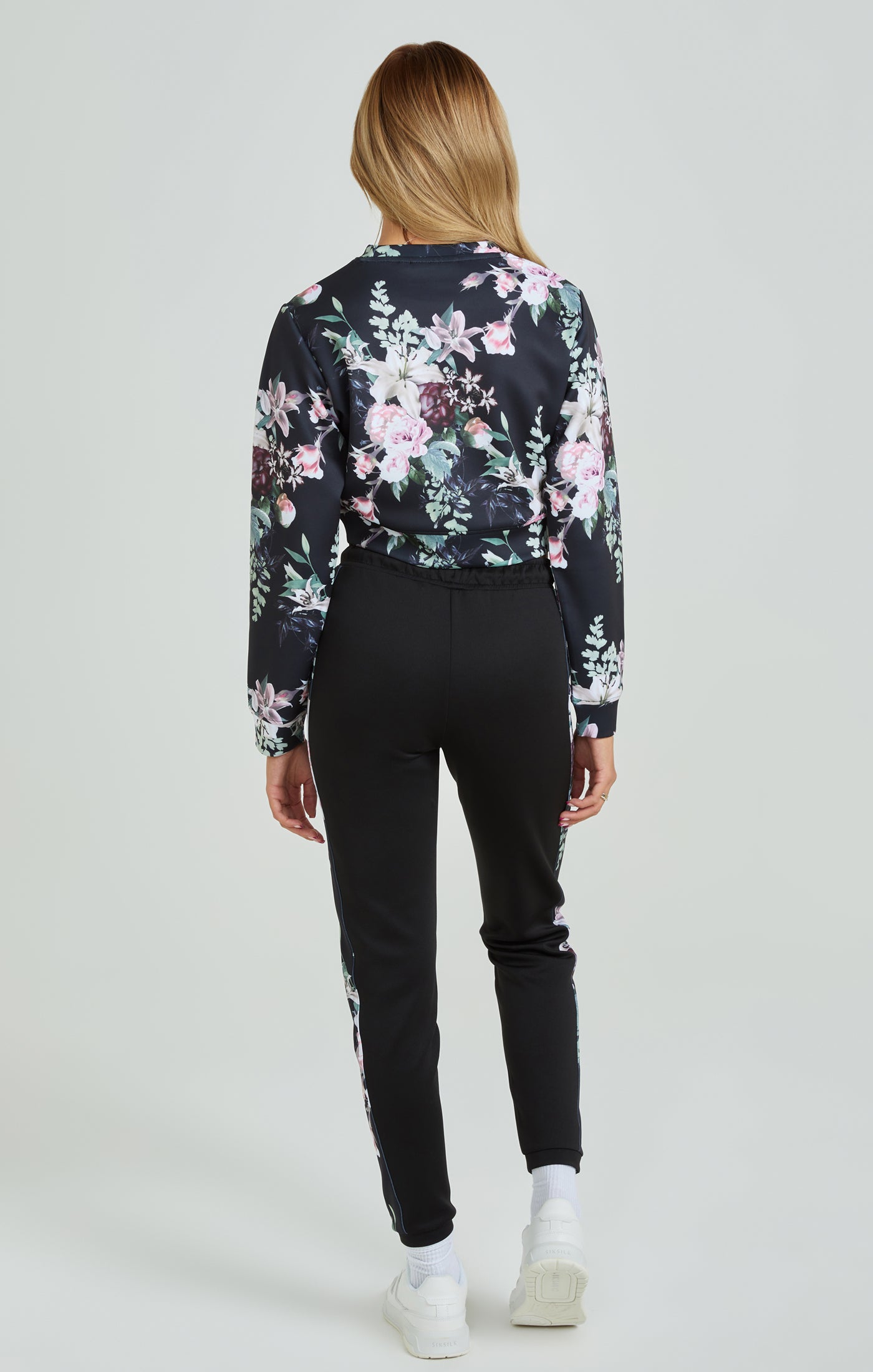Load image into Gallery viewer, Black Floral Print Track Pant (4)