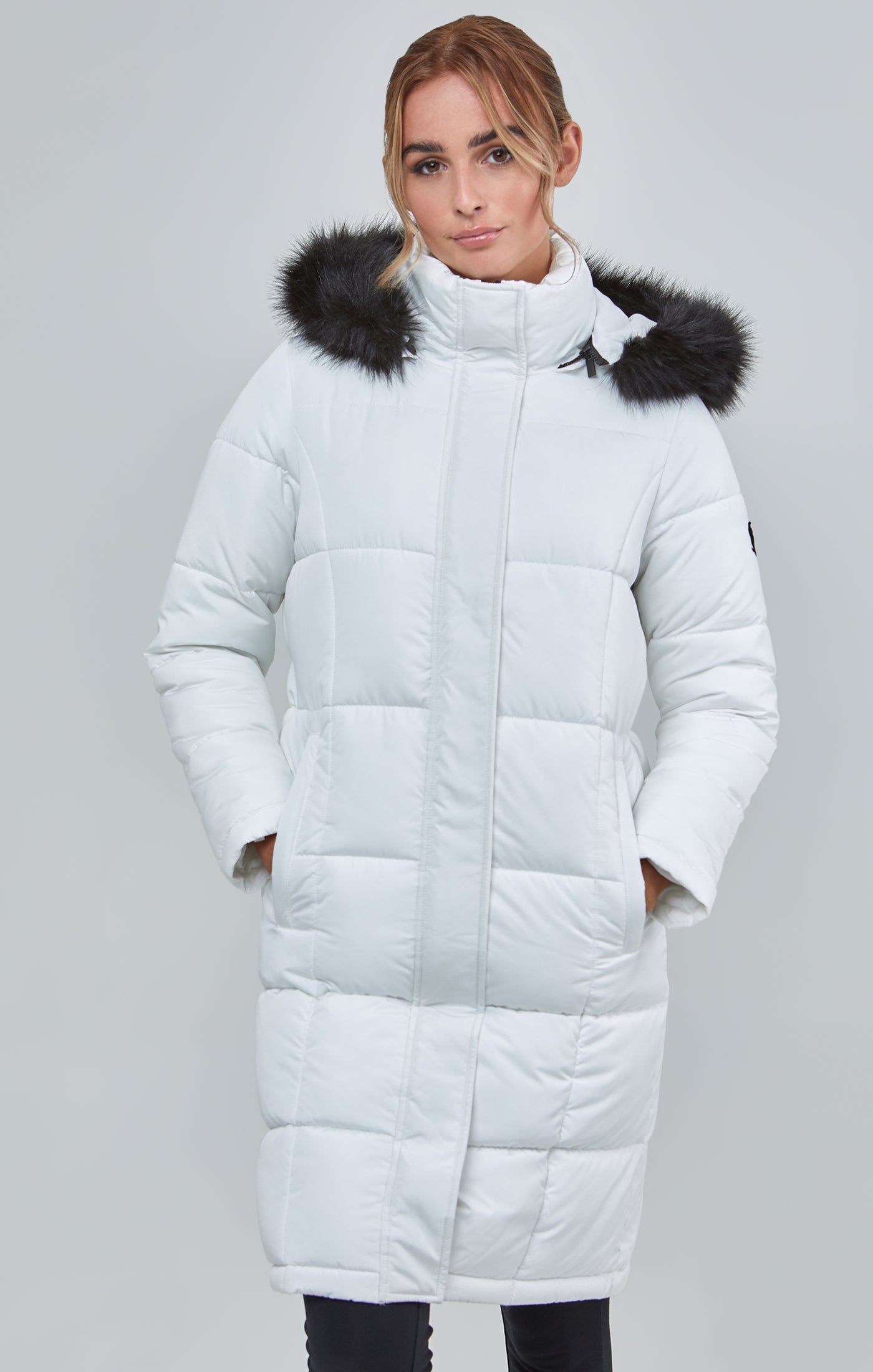 Load image into Gallery viewer, White Longline Padded Parka