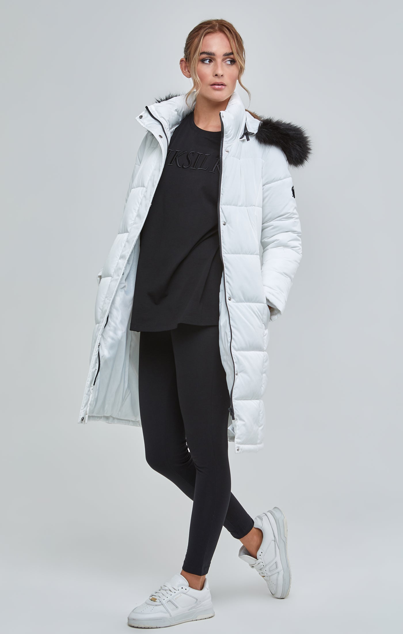 Load image into Gallery viewer, White Longline Padded Parka (3)
