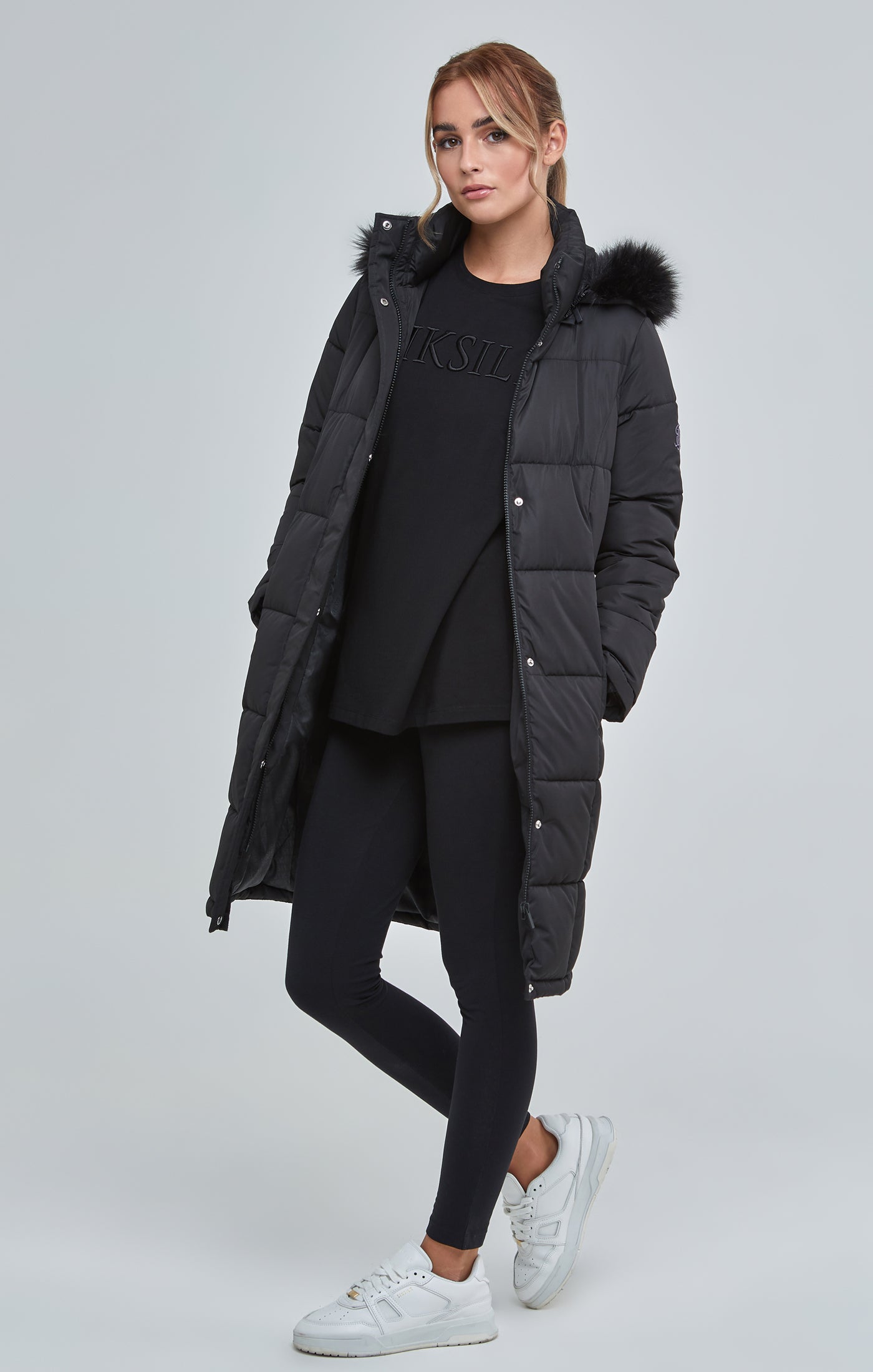 Load image into Gallery viewer, Black Longline Padded Parka (3)