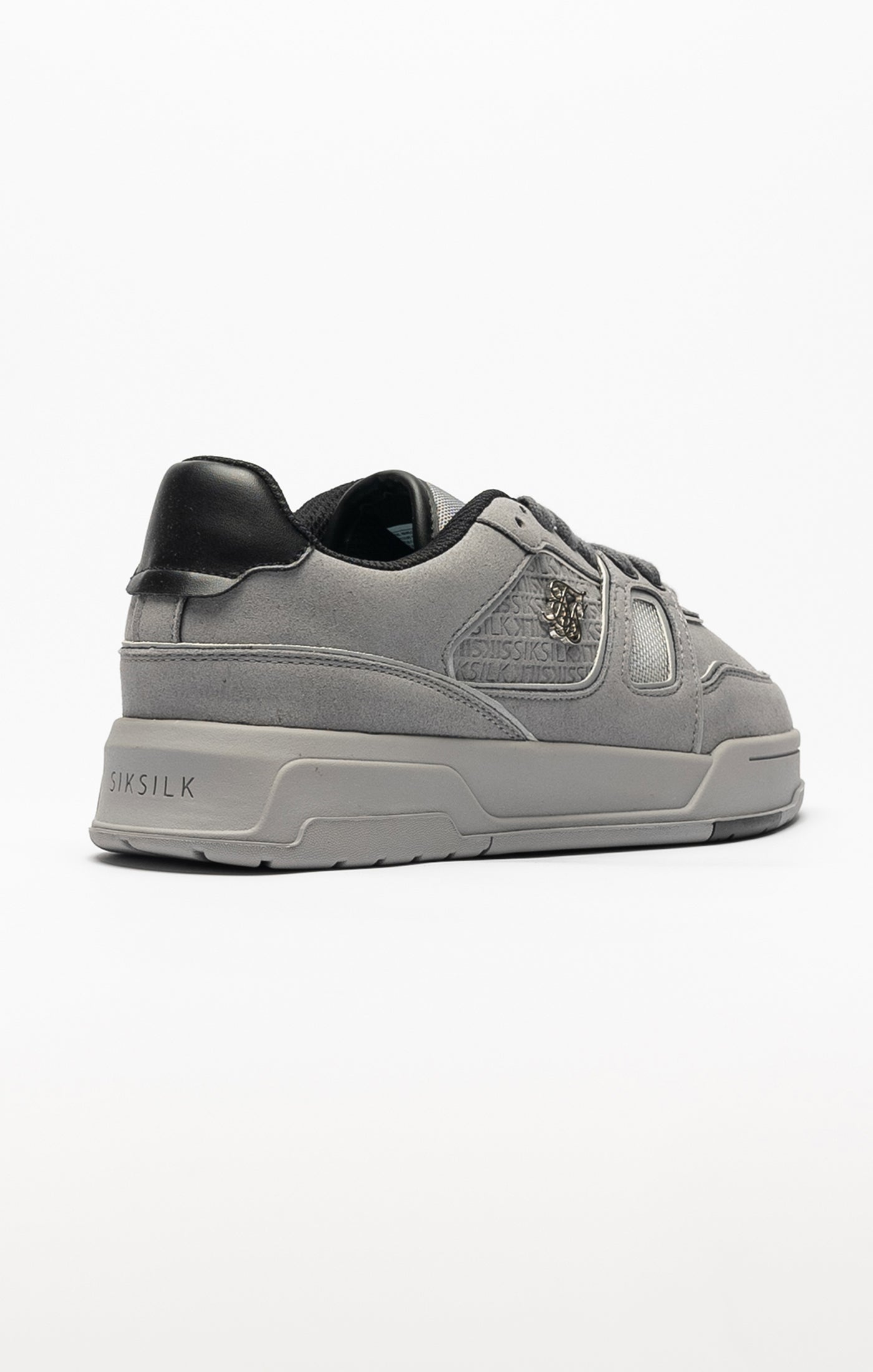 Load image into Gallery viewer, Grey Mixed Material Low Top Court Trainers (1)