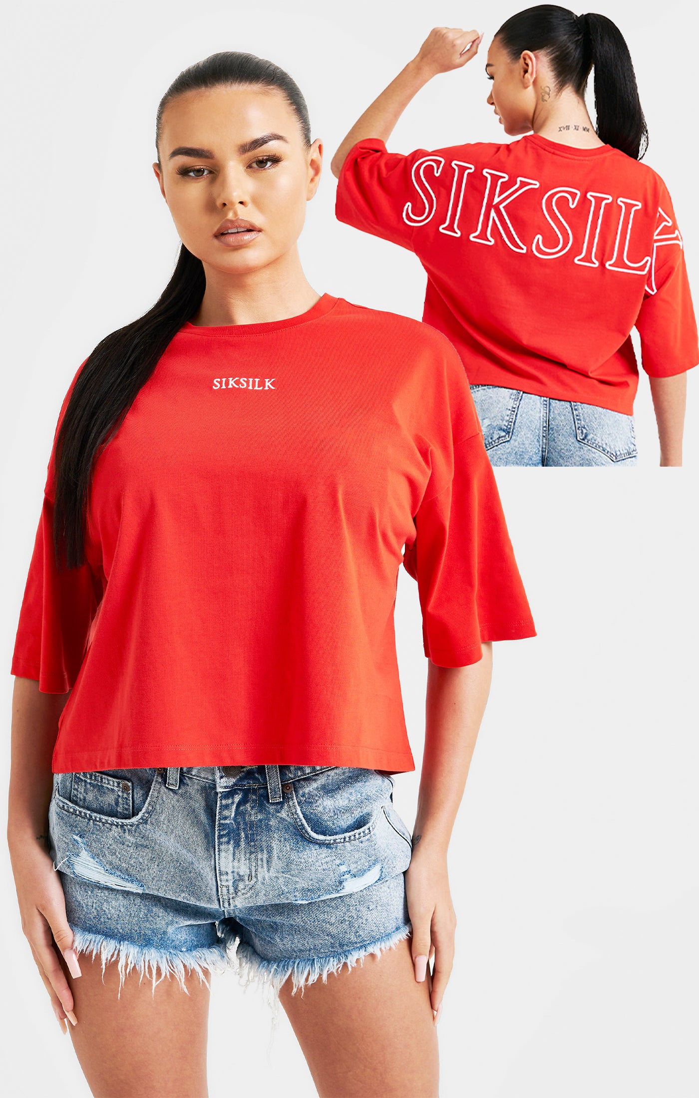 Load image into Gallery viewer, Red Branded Crop T-Shirt (1)