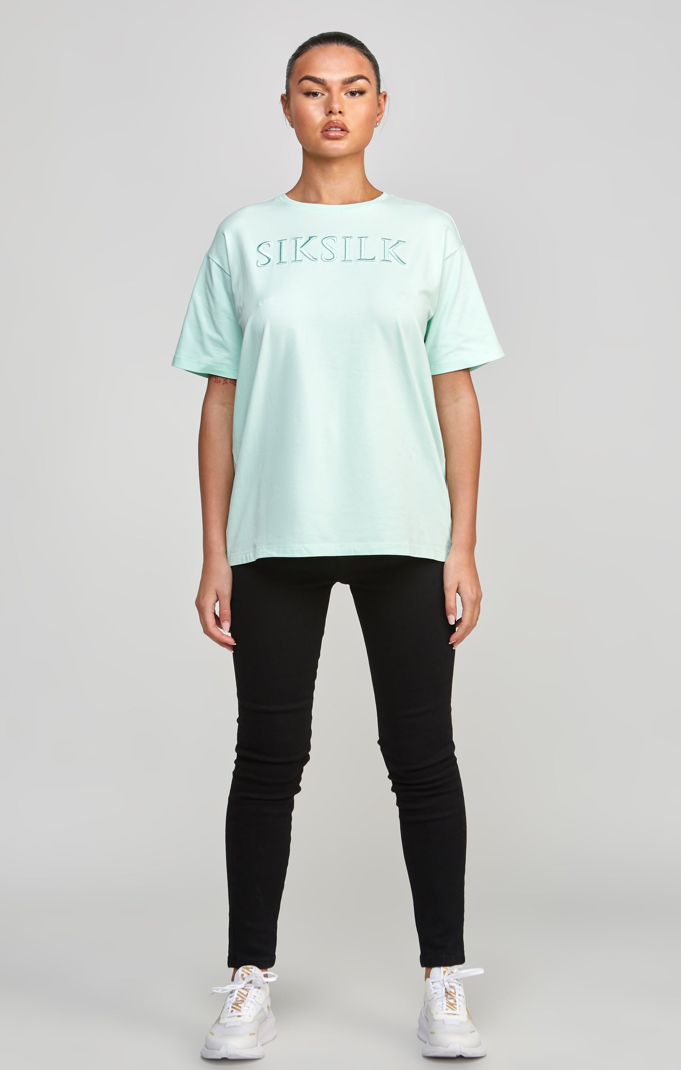Load image into Gallery viewer, Mint Embroidered Boyfriend T-Shirt (2)