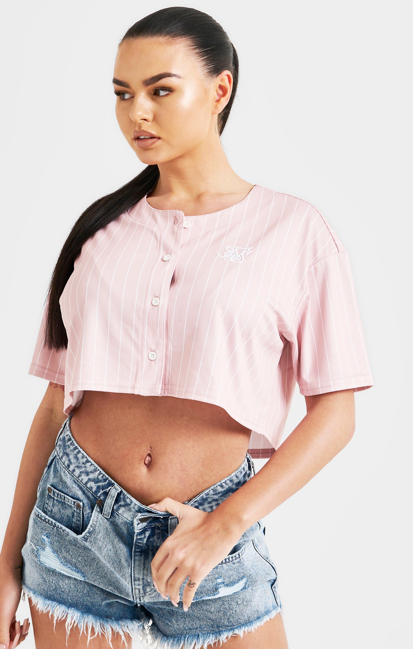 Load image into Gallery viewer, Pink Crop Baseball Top (5)
