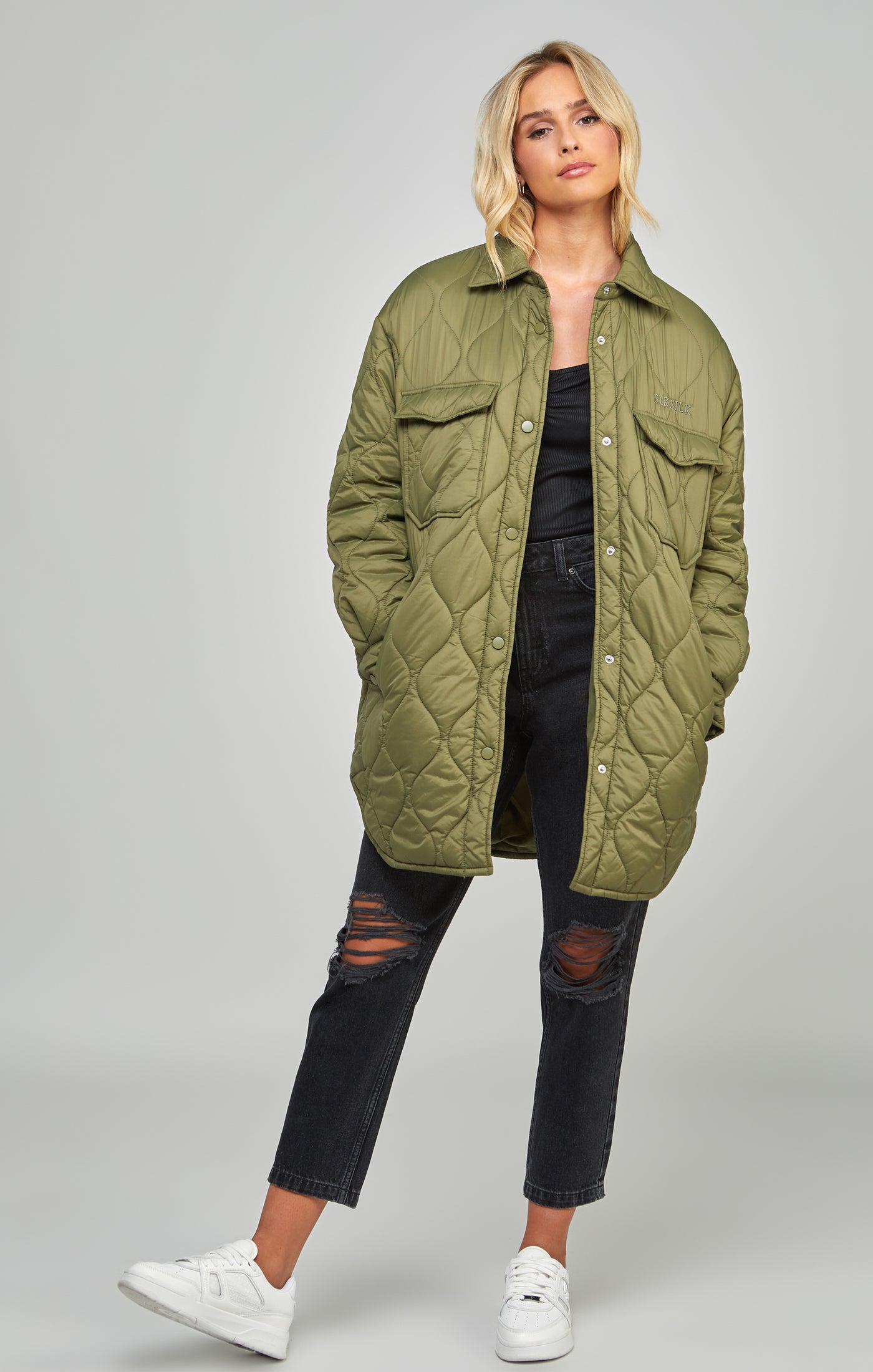 Load image into Gallery viewer, Khaki Lightweight Quilt Jacket (1)