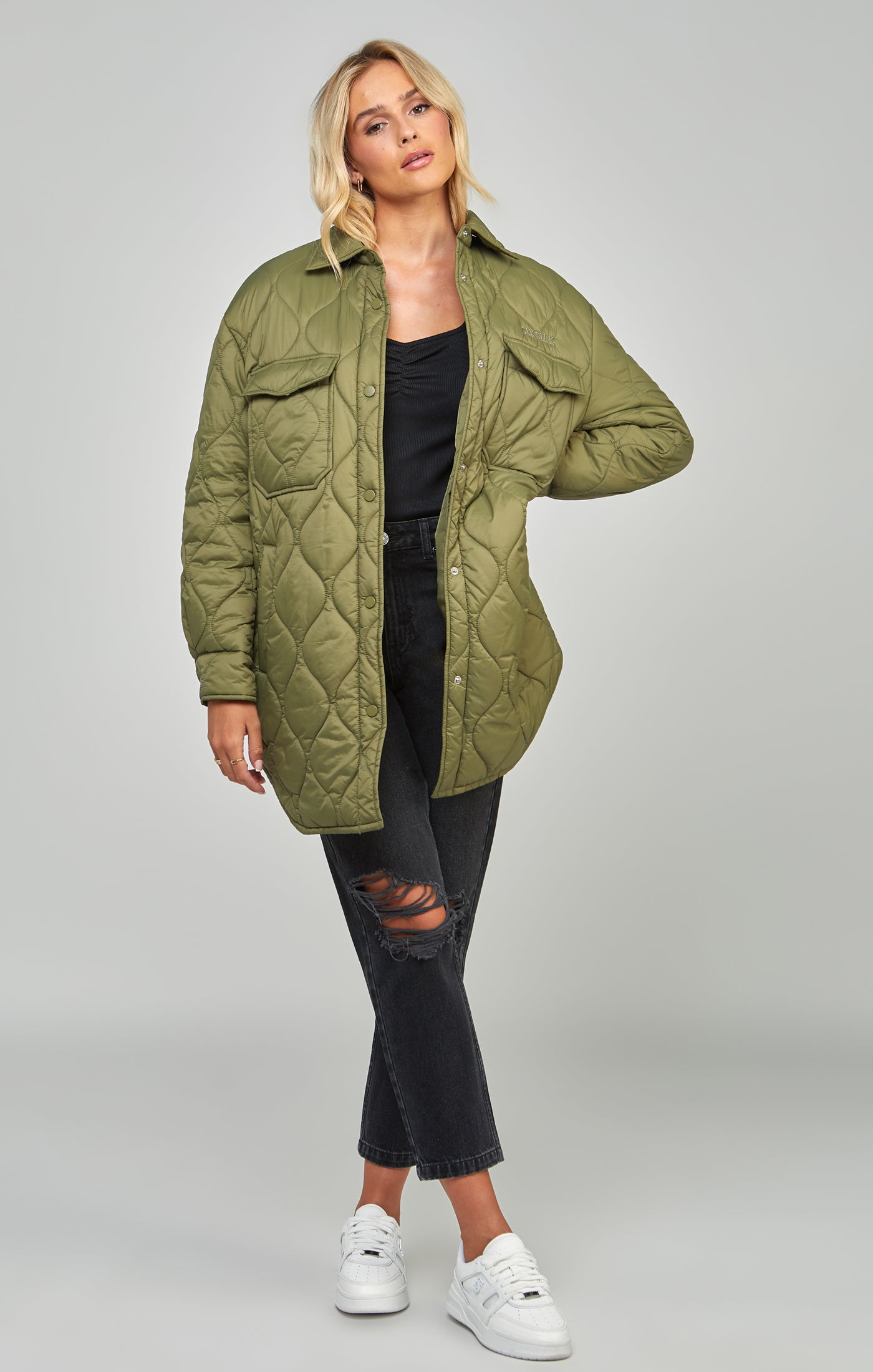 Load image into Gallery viewer, Khaki Lightweight Quilt Jacket (3)