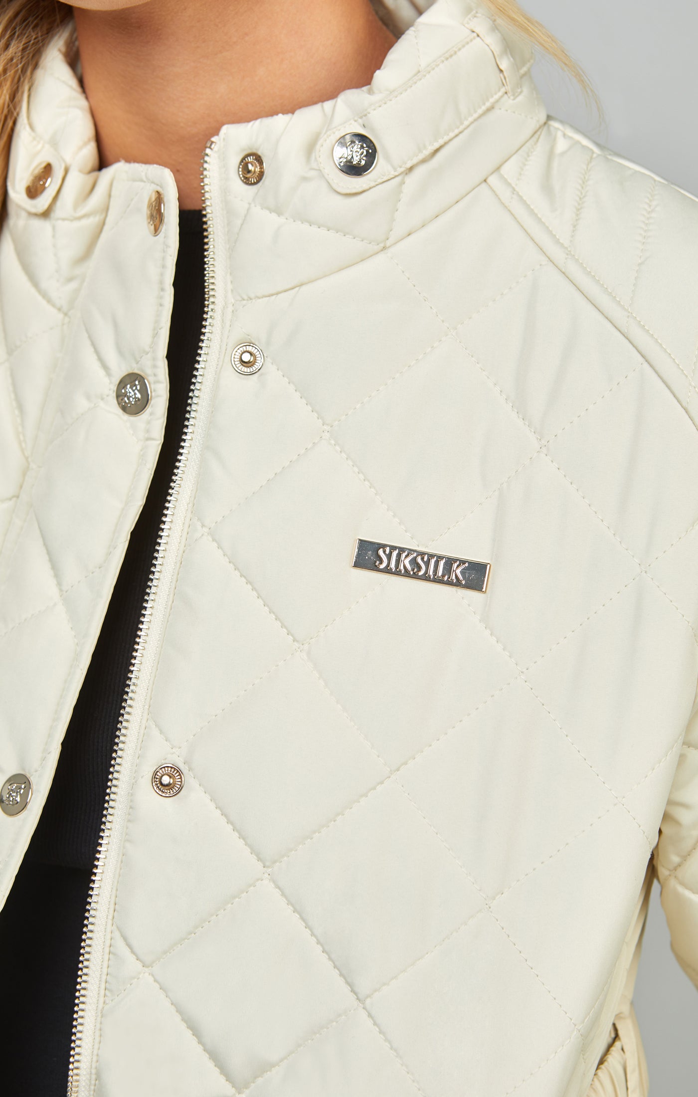 Load image into Gallery viewer, Cream Belted Quilted Jacket (2)