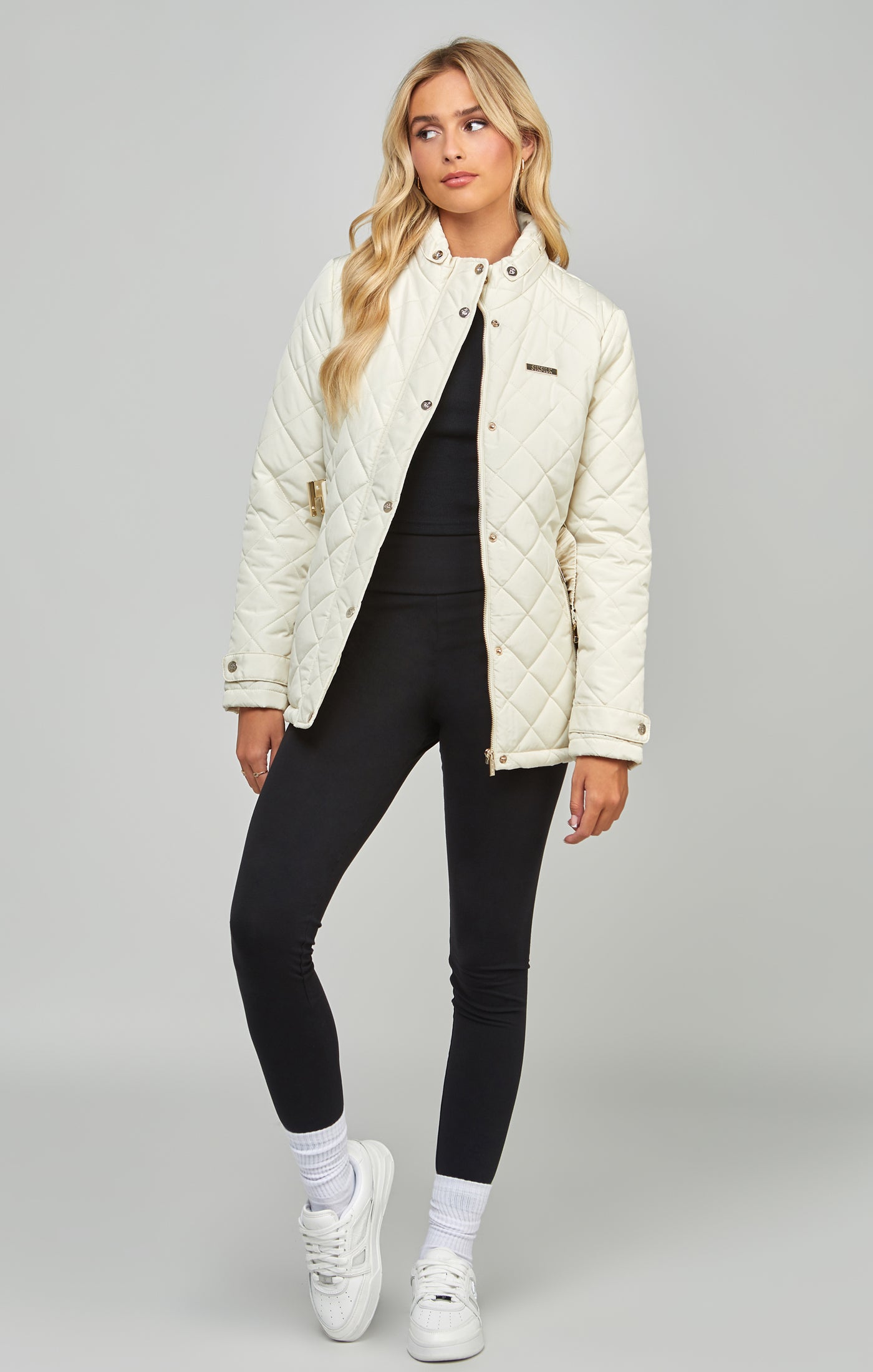 Load image into Gallery viewer, Cream Belted Quilted Jacket (3)