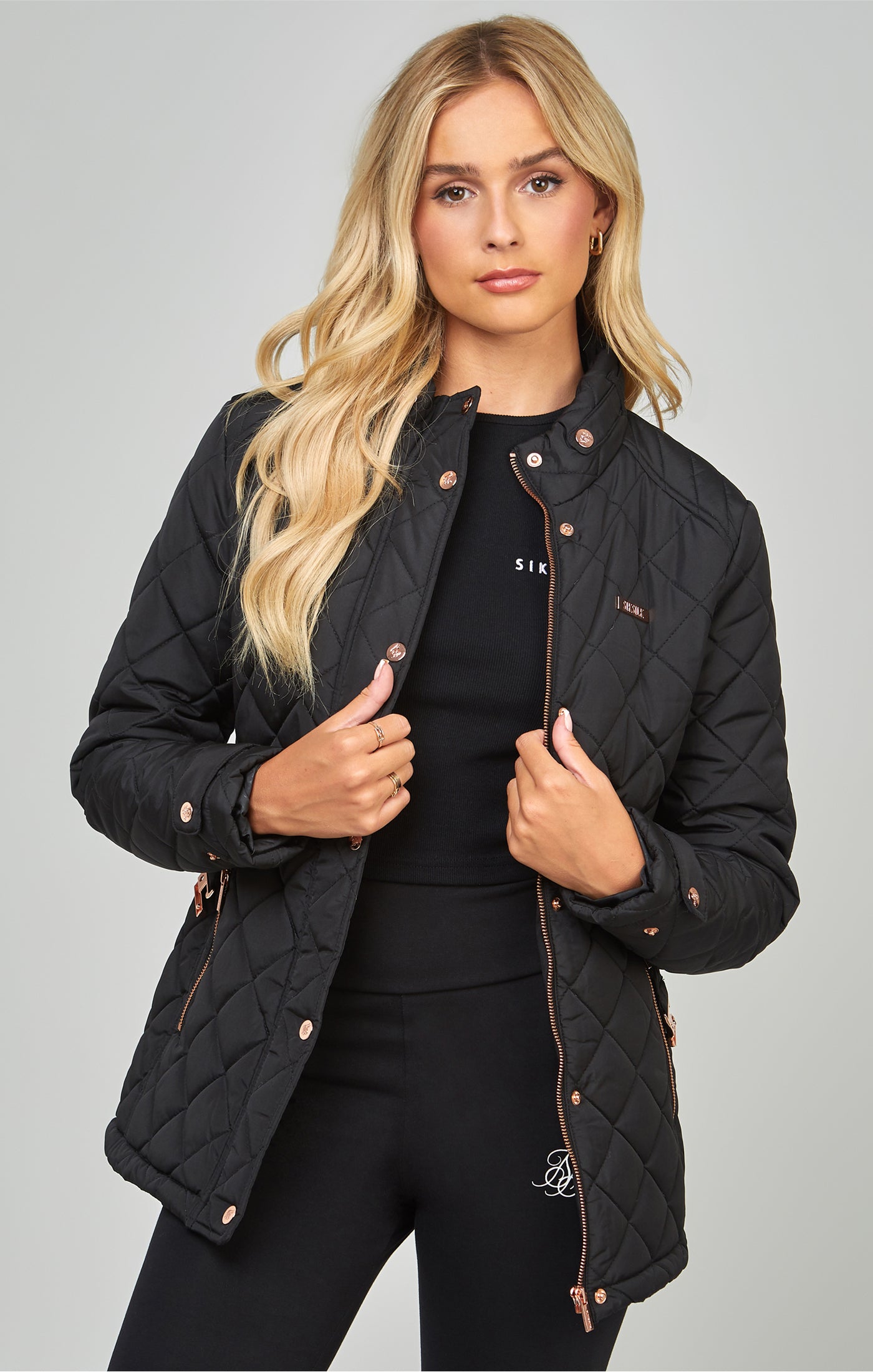 Load image into Gallery viewer, Black Belted Quilted Jacket