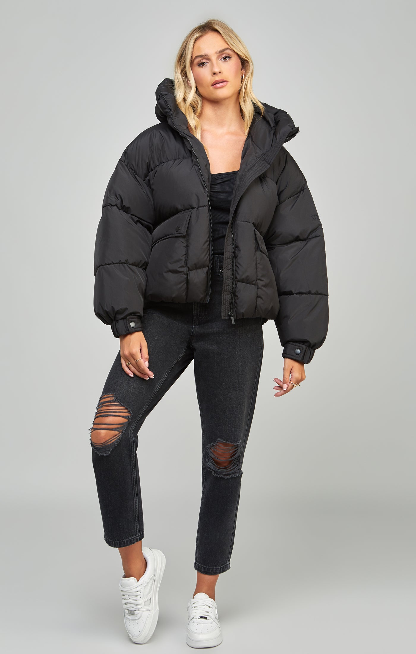 Load image into Gallery viewer, Black Oversized Padded Coat (1)