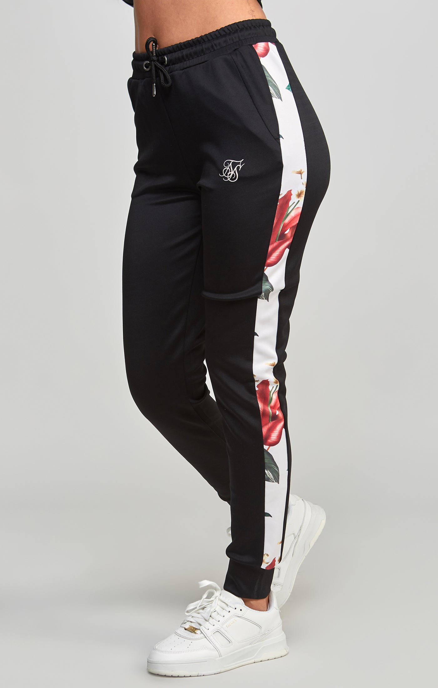Load image into Gallery viewer, Black Retro Tropics Track Pant
