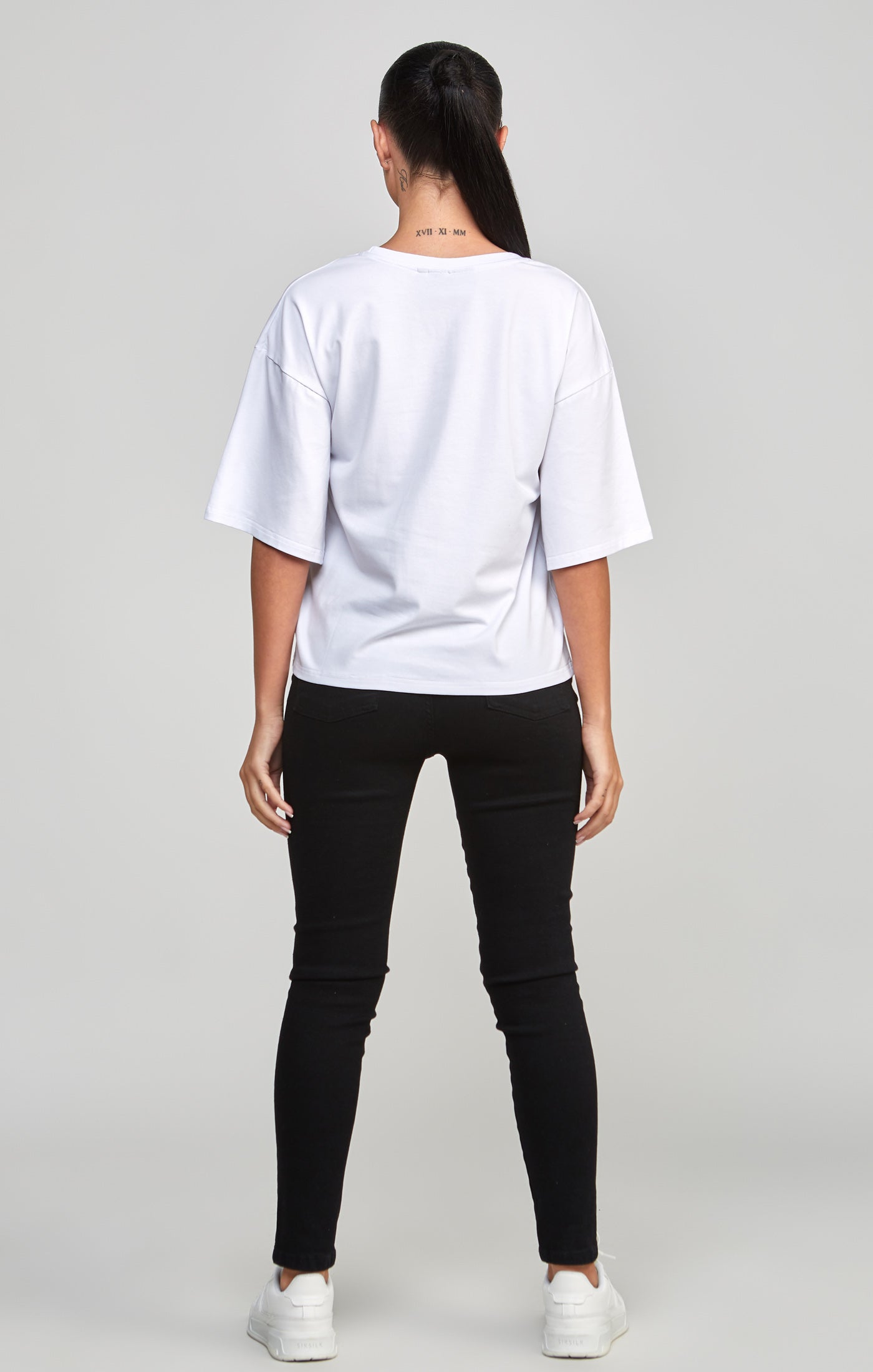 Load image into Gallery viewer, White Varsity Crop T-Shirt (4)