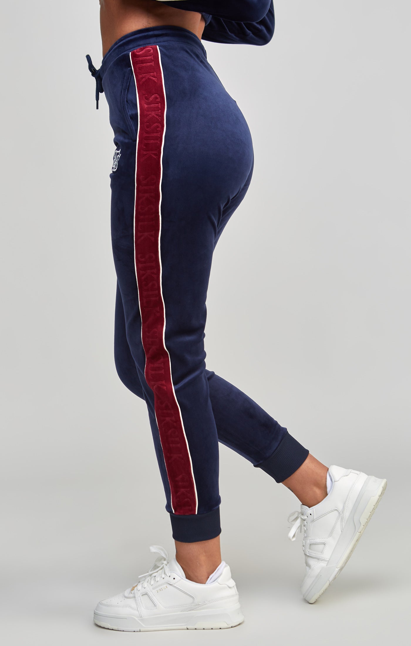 Load image into Gallery viewer, Navy Velour Track Pant (1)
