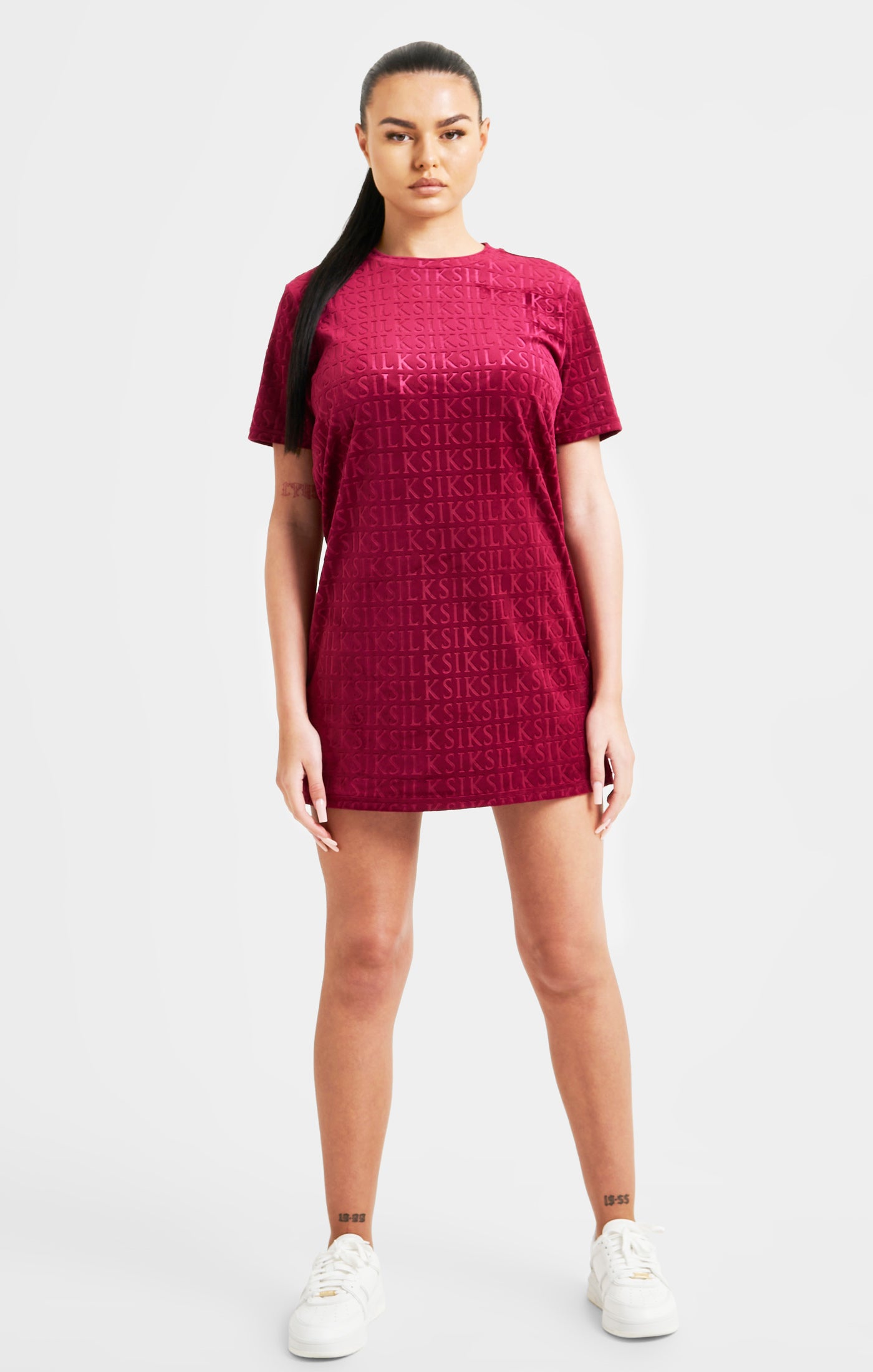 Load image into Gallery viewer, Pink Velour T-Shirt Dress (2)